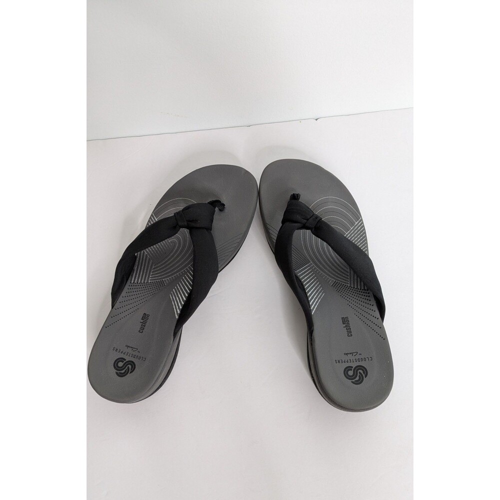 Clarks Shoes Women's 9M Arla Glison Flip-Flops Thong Sandal Cloudsteppers Black - Picture 3 of 8